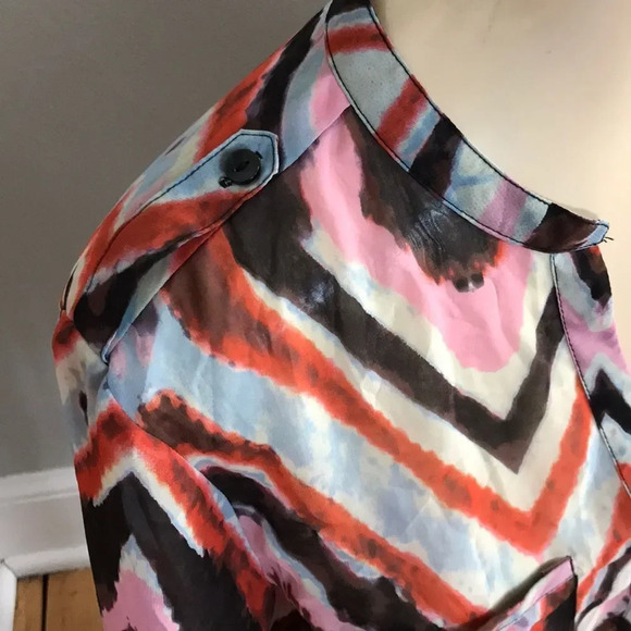 Olive & Oak sheer multi/color blouse, medium - Picture 2 of 4